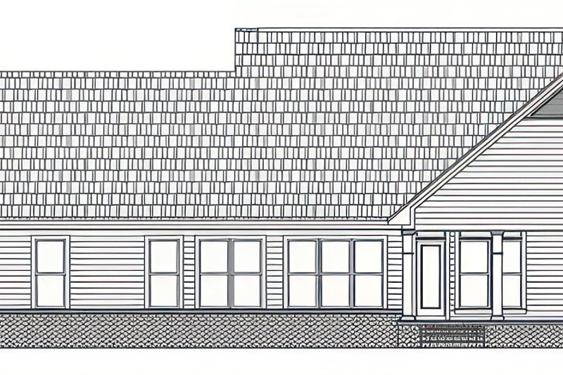 House Blueprint - Exterior - Rear Elevation for Ranch House Plan #21-625 - 3 bed, 2.5 bath