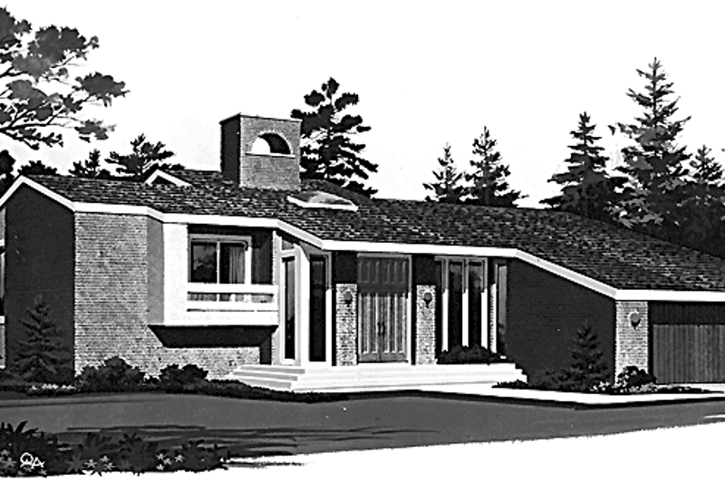 Home Plan - Contemporary Exterior - Front Elevation Plan #72-756