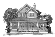 Victorian Style House Plan - 3 Beds 2.5 Baths 1479 Sq/Ft Plan #47-1021 