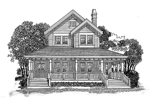 Exterior - Front Elevation 3 for Victorian House Plan #47-1021 - 3 bed, 2.5 bath