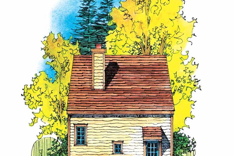 House Blueprint - Exterior - Rear Elevation for Craftsman House Plan #1016-66 - 1 bed, 1.5 bath