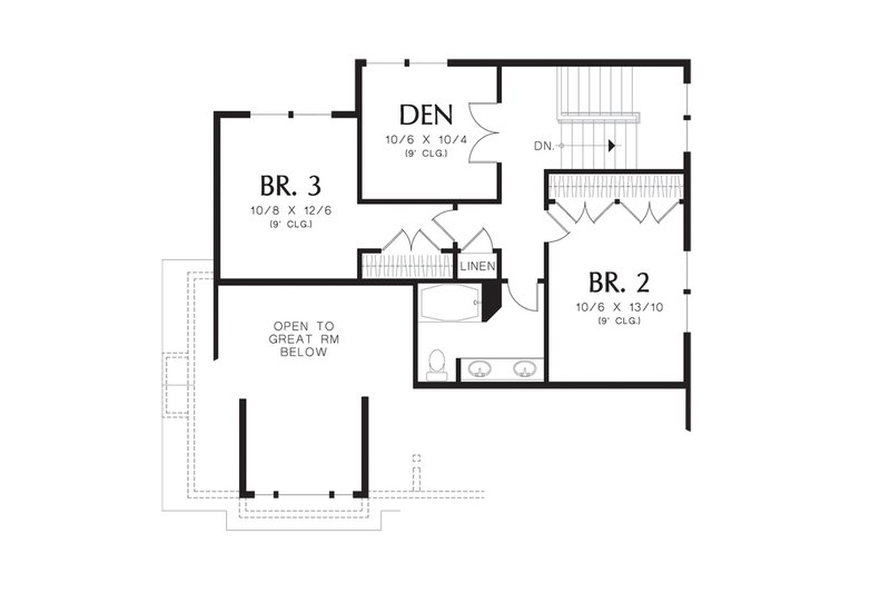 Architectural House Design - Floor Plan - Upper Floor for Craftsman House Plan #48-529 - 4 bed, 3.5 bath