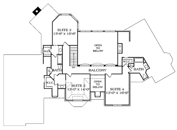 Architectural House Design - Traditional Floor Plan - Upper Floor Plan #453-375