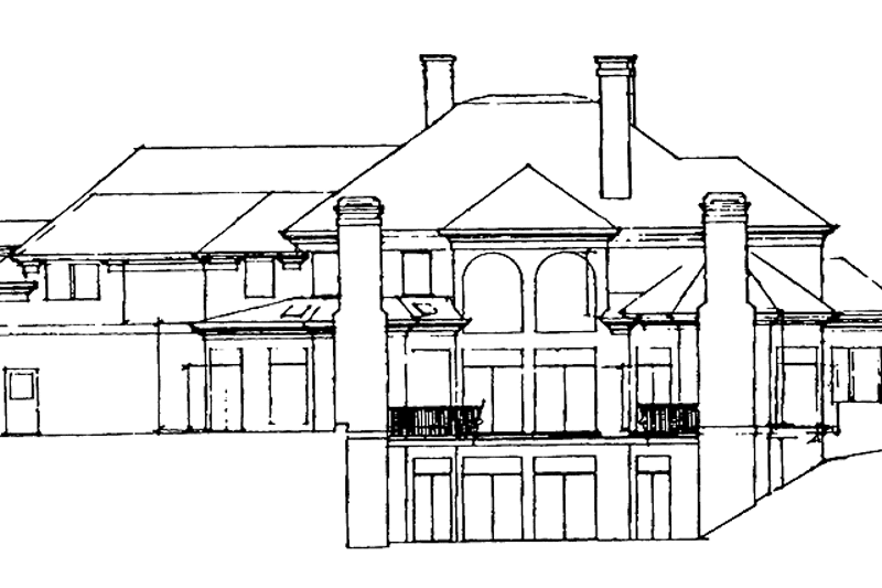 Home Plan - Exterior - Rear Elevation for Classical House Plan #429-140 - 4 bed, 4.5 bath