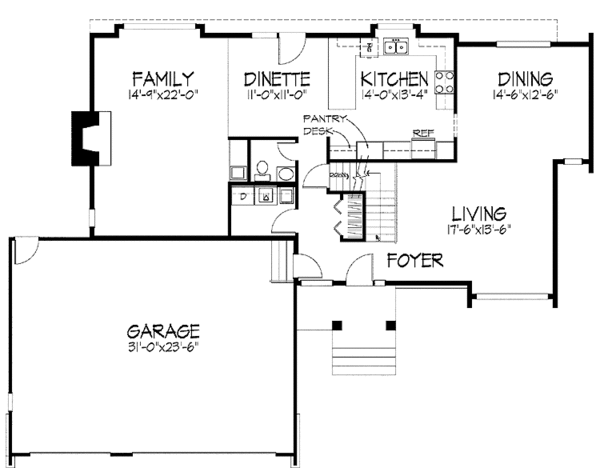 Architectural House Design - Contemporary Floor Plan - Main Floor Plan #51-913