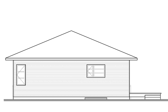 Exterior - Rear Elevation for Contemporary House Plan #23-2524 - 2 bed, 1 bath