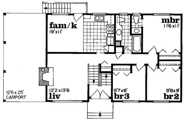 House Blueprint - Contemporary Floor Plan - Main Floor Plan #47-664