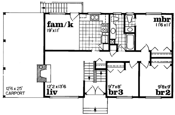 Home Plan - Contemporary Floor Plan - Main Floor Plan #47-664