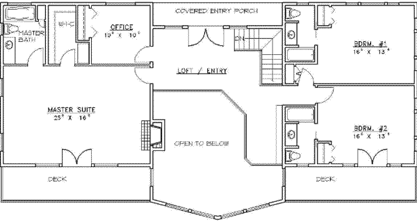 Modern Floor Plan - Upper Floor Plan #117-153