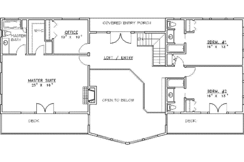 Dream House Plan - Floor Plan - Upper Floor for Modern House Plan #117-153 - 5 bed, 5.5 bath