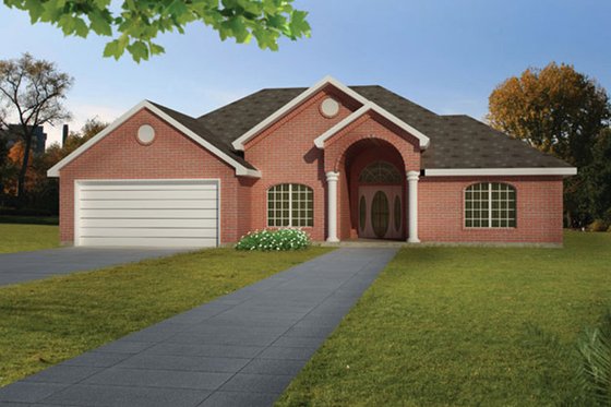 Exterior - Front Elevation 3 for Ranch House Plan #1061-14 - 3 bed, 2 bath
