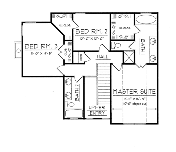 Dream House Plan - Country Floor Plan - Upper Floor Plan #42-640