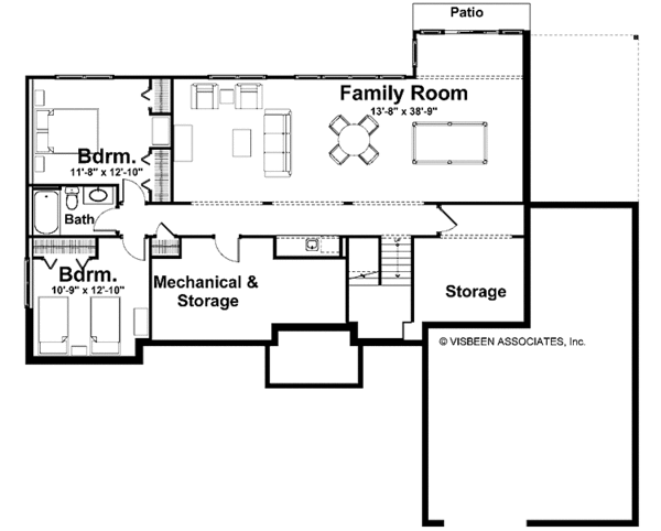 House Plan Design - Craftsman Floor Plan - Lower Floor Plan #928-139