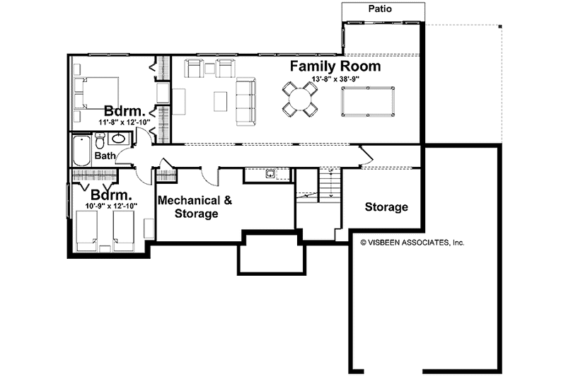 Home Plan - Floor Plan - Lower Floor for Craftsman House Plan #928-139 - 4 bed, 3.5 bath