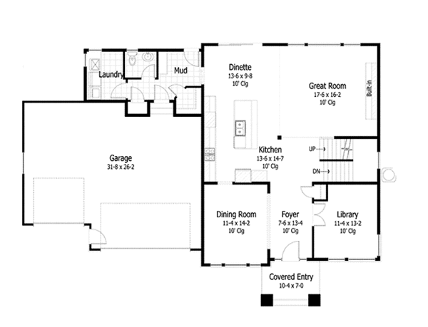 House Design - Prairie Floor Plan - Main Floor Plan #51-1077