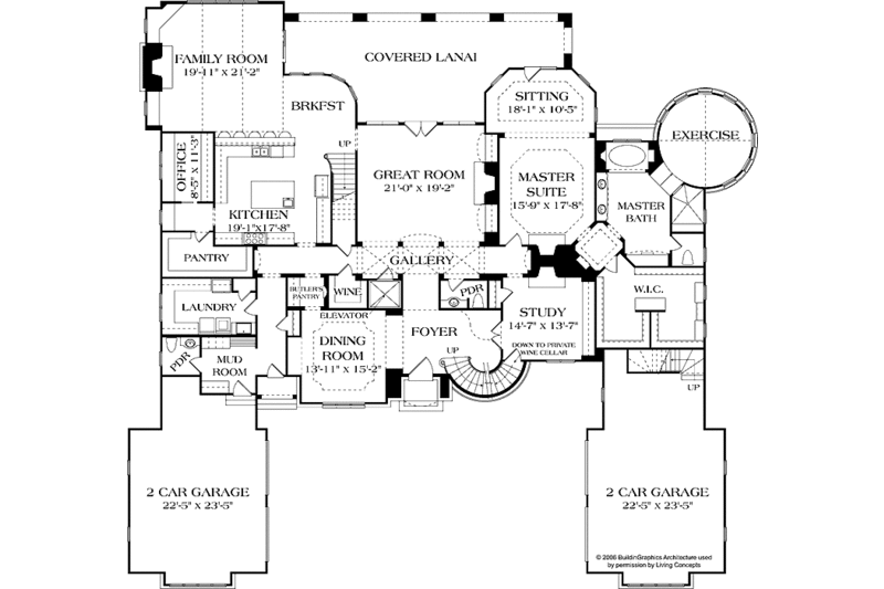 Dream House Plan - Floor Plan - Main Floor for European House Plan #453-608 - 5 bed, 5 bath