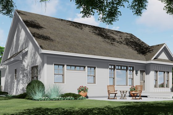 Exterior - Rear Elevation 2 for Traditional House Plan #51-1186 - 3 bed, 2 bath