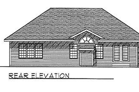 Exterior - Rear Elevation for Traditional House Plan #70-120 - 3 bed, 2 bath