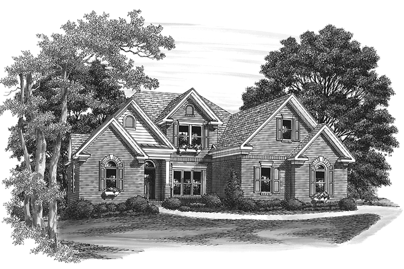 House Blueprint - Exterior - Front Elevation 3 for Traditional House Plan #927-777 - 4 bed, 3 bath
