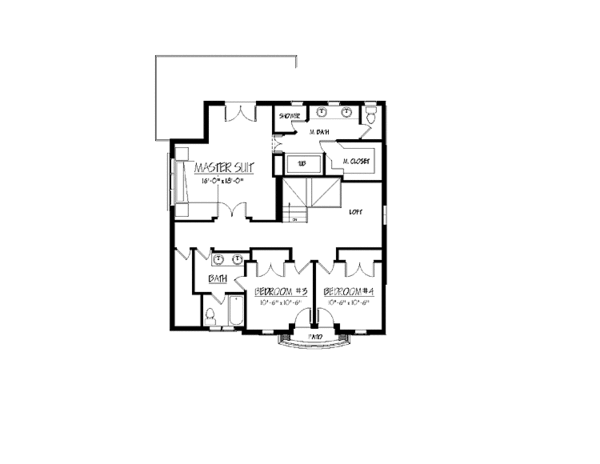 Architectural House Design - Prairie Floor Plan - Upper Floor Plan #937-1