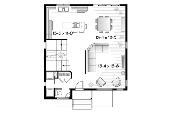 Floor Plan - Main Floor for Contemporary House Plan #23-2583 - 3 bed, 1.5 bath