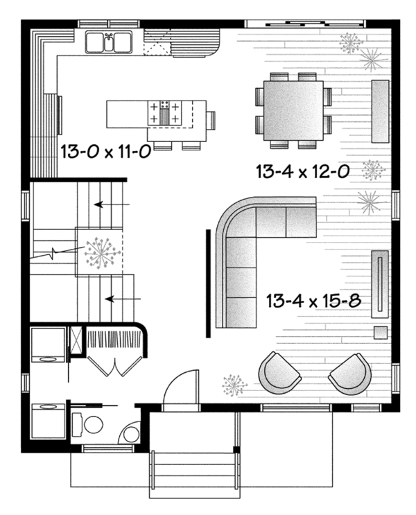 House Plan Design - Contemporary Floor Plan - Main Floor Plan #23-2583