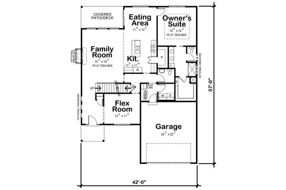 Floor Plan - Main Floor for Traditional House Plan #20-2396 - 4 bed, 2.5 bath
