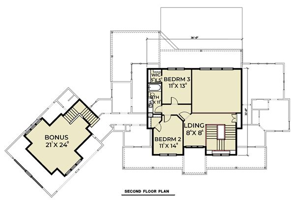 Farmhouse Floor Plan - Upper Floor Plan #1070-39