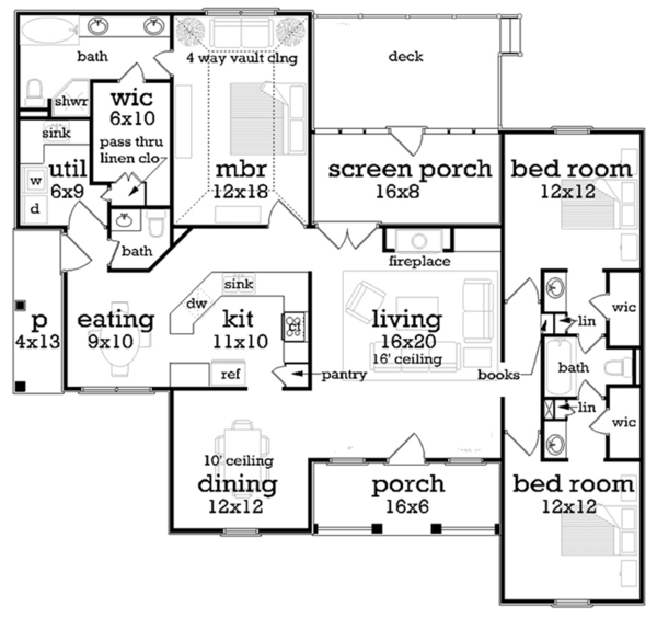 House Design - Floor Plan - Main Floor Plan #45-570
