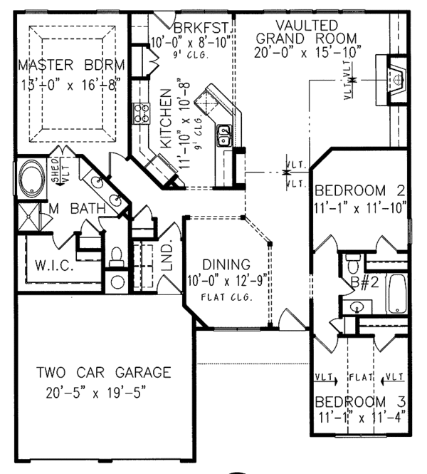 Dream House Plan - Ranch Floor Plan - Main Floor Plan #54-241