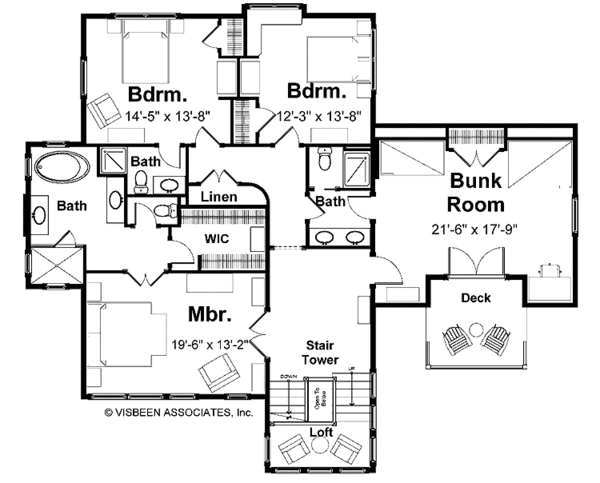 Architectural House Design - Country Floor Plan - Upper Floor Plan #928-98