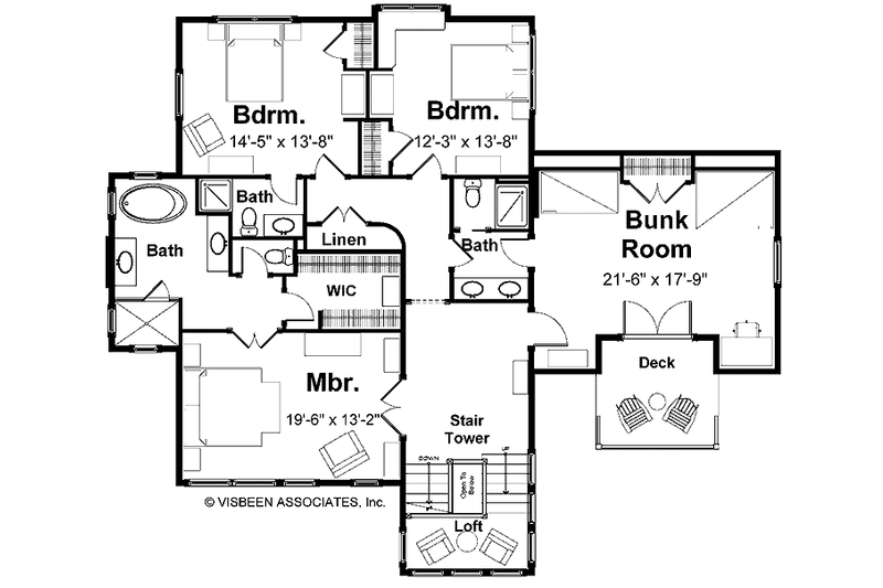House Plan Design - Floor Plan - Upper Floor for Country House Plan #928-98 - 4 bed, 3.5 bath