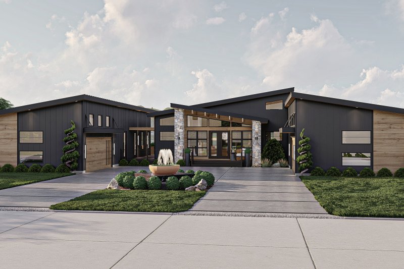 Architectural House Design - Modern Exterior - Front Elevation Plan #455-529