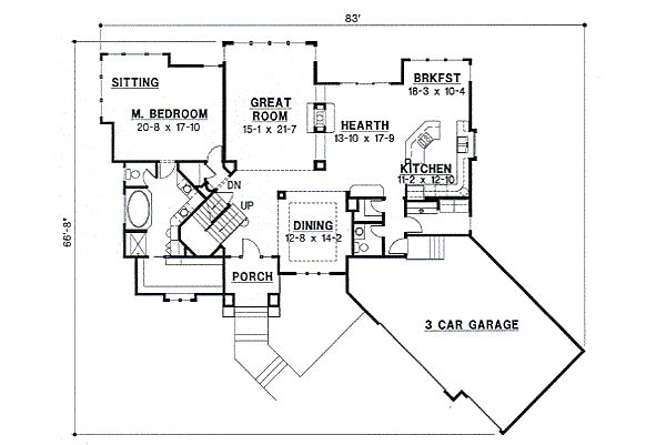 Modern Floor Plan - Main Floor Plan #67-727