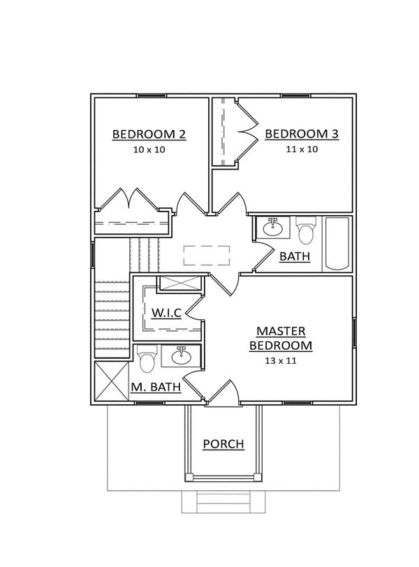 House Blueprint - Craftsman Floor Plan - Upper Floor Plan #936-21