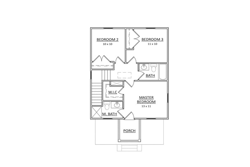 Architectural House Design - Floor Plan - Upper Floor for Craftsman House Plan #936-21 - 3 bed, 2.5 bath