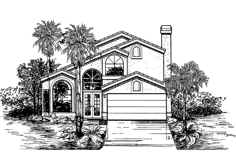 House Plan Design - Mediterranean Exterior - Front Elevation Plan #320-977