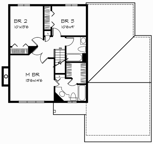 Architectural House Design - Prairie Floor Plan - Upper Floor Plan #320-1140