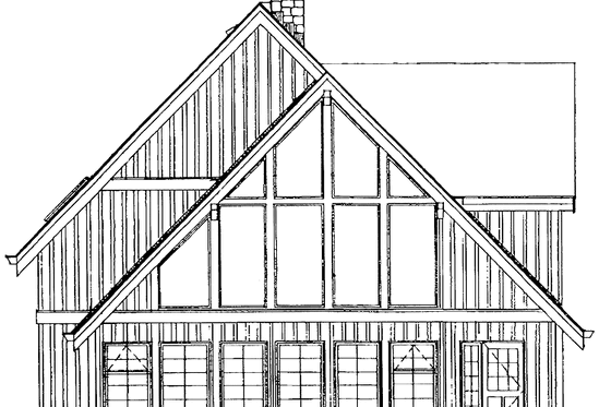Exterior - Rear Elevation for Cabin House Plan #47-927 - 3 bed, 2.5 bath