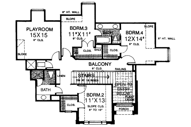 Dream House Plan - Floor Plan - Upper Floor for Colonial House Plan #310-1164 - 4 bed, 3.5 bath