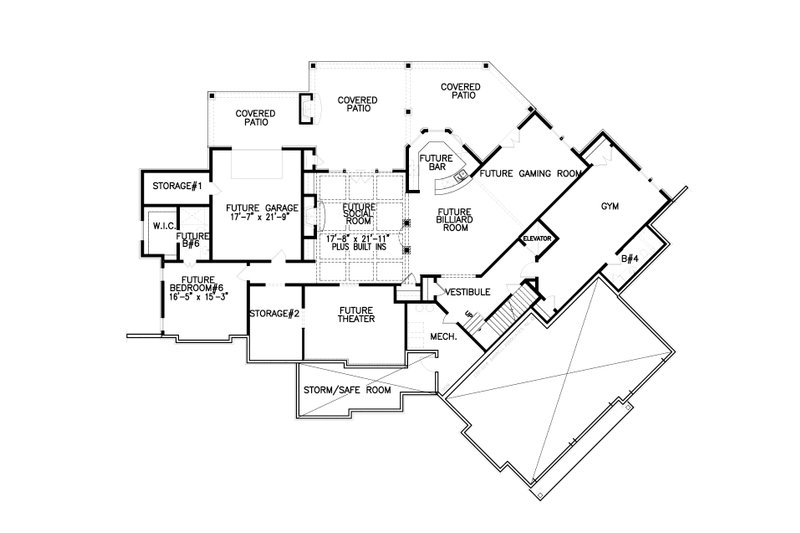 House Blueprint - Floor Plan - Other Floor for Ranch House Plan #54-445 - 3 bed, 3.5 bath