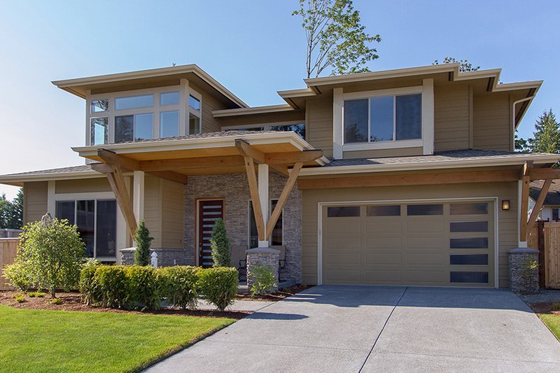 Architectural House Design - Exterior - Front Elevation 5 for Contemporary House Plan #132-564 - 4 bed, 3 bath