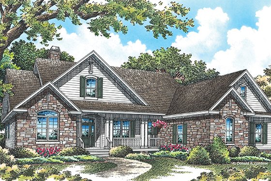Exterior - Front Elevation 3 for Traditional House Plan #929-965 - 4 bed, 3 bath
