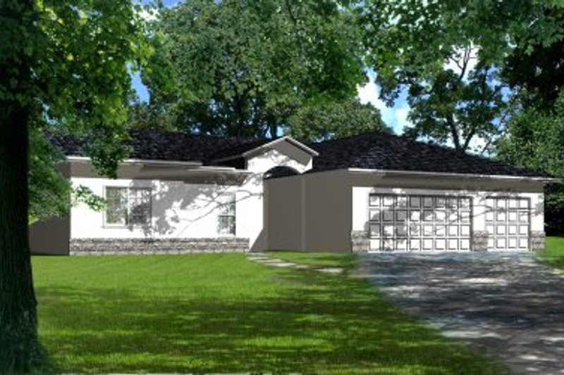 Dream House Plan - Adobe / Southwestern Exterior - Front Elevation Plan #1-458