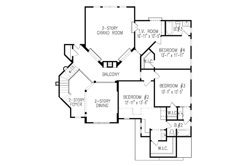 Home Plan - Floor Plan - Upper Floor for European House Plan #54-277 - 4 bed, 3.5 bath