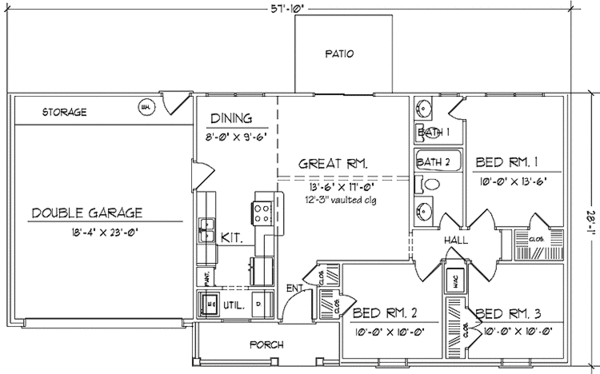 Dream House Plan - Country Floor Plan - Main Floor Plan #42-614