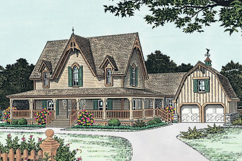 Architectural House Design - Craftsman Exterior - Front Elevation Plan #310-1108