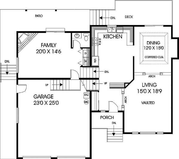 Architectural House Design - Contemporary Floor Plan - Main Floor Plan #60-666