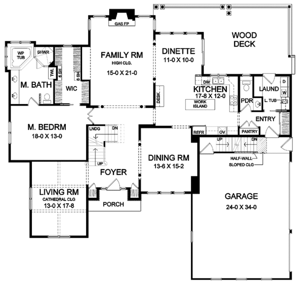 Architectural House Design - Craftsman Floor Plan - Main Floor Plan #328-365