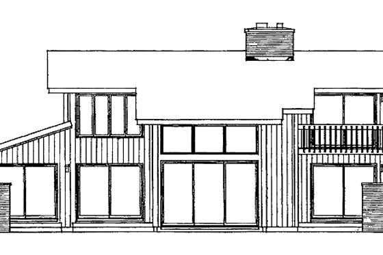 Exterior - Rear Elevation for Contemporary House Plan #72-703 - 3 bed, 3.5 bath